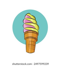 Ice cream vector isolated on white background