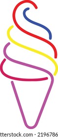 Ice Cream Vector Line Design