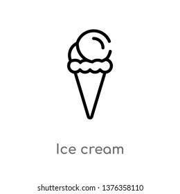 ice cream vector line icon. Simple element illustration. ice cream outline icon from brazilia concept. Can be used for web and mobile