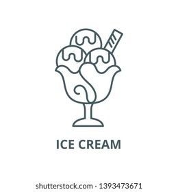 Ice cream vector line icon, linear concept, outline sign, symbol