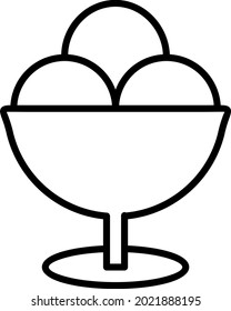 Ice Cream Vector Line Icon Design
