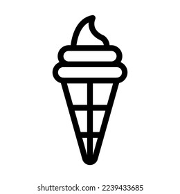 Diseño de iconos de línea de vectores de helado