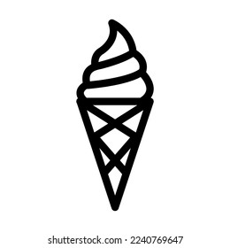 Ice Cream Vector Line Icon Design