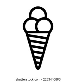 Ice Cream Vector Line Icon Design