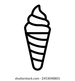 Ice Cream Vector Line Icon Design