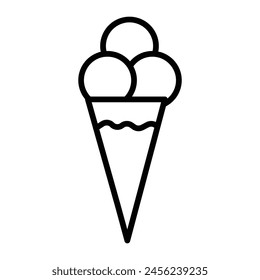 Ice cream Vector Line Icon Design