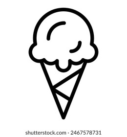 Icon-Design der Eiscreme-Vektorgrafik-Linie