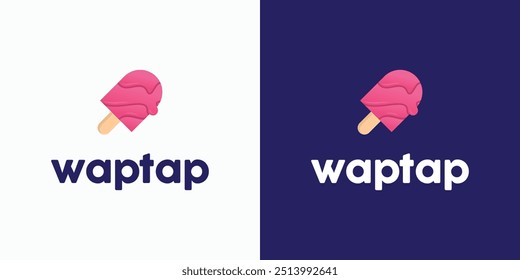 Diseño de logotipo de Vector helado con estilo moderno, simple, limpio y abstracto. Icono para negocios, comida, dulces y marca personal.