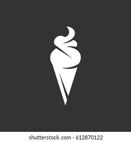 Ice cream vector logo illustration isolated sign symbol. Icon pictogram for web graphics
