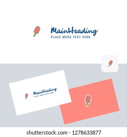 Ice cream vector logotype with business card template. Elegant corporate identity. - Vector