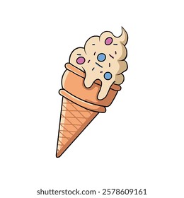 ice cream cream in vector many color