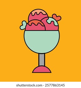 Ice cream vector modern flat style vector art.
