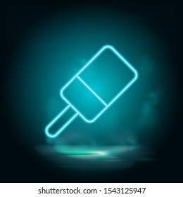 Ice cream vector neon icon. Food blue neon illustration. Ice cream vector neon icon on white background