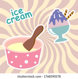 ice cream vector on the background