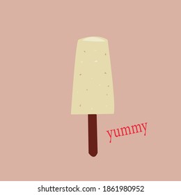 Ice cream vector on beautiful background.