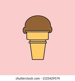 Ice cream vector on pink background