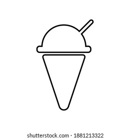 icono de contorno de vector de helado