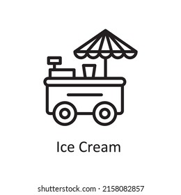 Eiscreme, Vektorgrafik Icon Design Illustration. City-Elemente-Symbol auf weißem Hintergrund EPS10-Datei