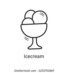 Ice cream vector outline Icon Design illustration. Bakery Symbol on White background EPS 10 File
