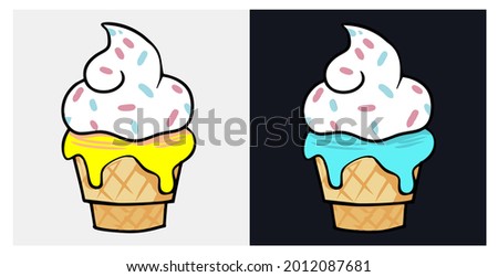 Ice cream Vector, Perfect for Illustration, Logo, Icon, Bacground, template.