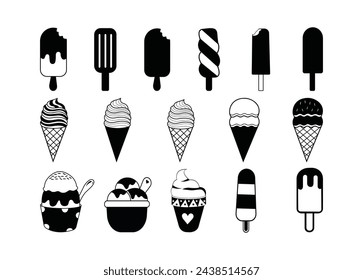 Ice cream vector for print, Ice cream clipart, Ice cream vector illustration