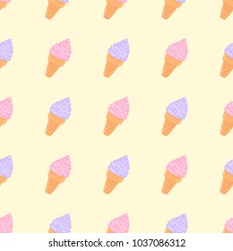 Ice cream vector seamless pattern 