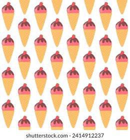 Ice cream vector seamless pattern