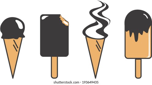 Ice cream - vector set