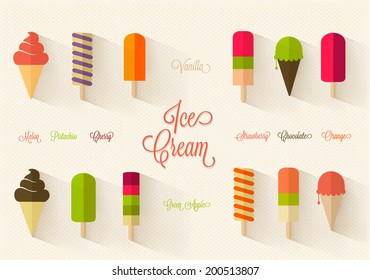 Ice cream vector set