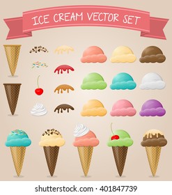 ice cream vector set