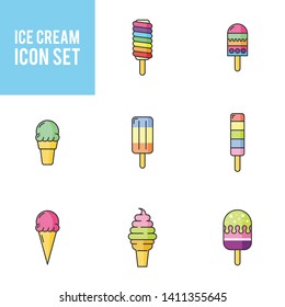 Ice cream vector set. Can be used as logo, icon and other