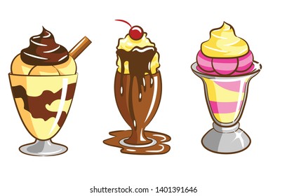 ice cream vector set clipart design