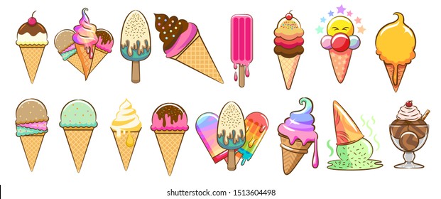 Ice cream vector set clipart design