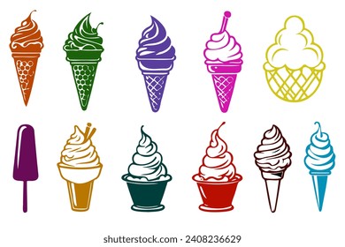 diseño de cliente de conjunto de vectores de helados
