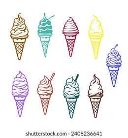 ice cream vector set clipart design