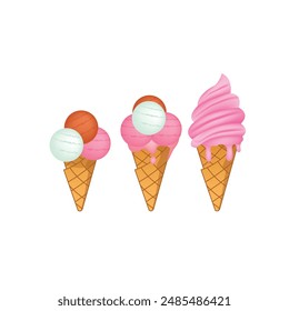 ice cream vector set clipart design