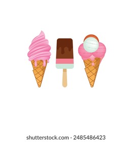 ice cream vector set clipart design