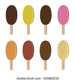 Ice cream vector set. Collection of ice cream icons. Vector illustration