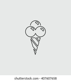 Ice cream, vector sign illustration icon.