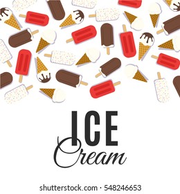 Ice cream vector sign illustration, poster or banner symbol design
