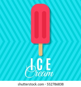 Ice cream vector sign illustration, poster or banner symbol design