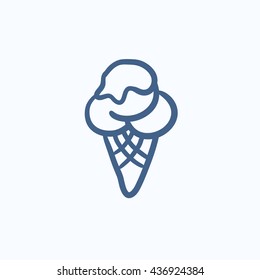 Ice cream vector sketch icon isolated on background. Hand drawn Ice cream icon. Ice cream sketch icon for infographic, website or app.