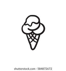 Ice cream vector sketch icon isolated on background. Hand drawn Ice cream icon. Ice cream sketch icon for infographic, website or app.
