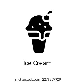 Ice Cream  Vector       Solid Icons. Simple stock illustration stock