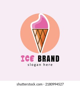 ice cream vector with strawberry flavor