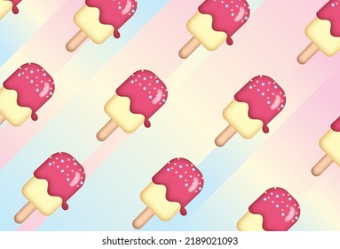 Ice Cream Vector Sweet Illustration Banner
