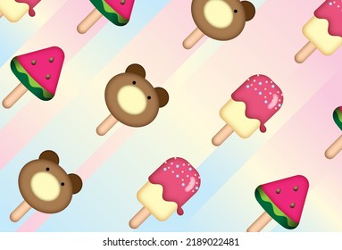 Pancarta de Ice Cream Vector Sweet Illustration
