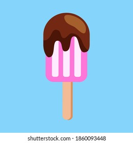 Ice cream vector, tasty ice cream, pink fresh icon 