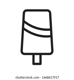 icono de línea delgada del vector de helados 