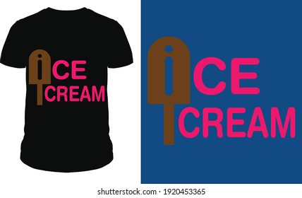 Ice Cream Vector T-Shirt Design, Ice Cream Logo Design, Ice Cream Vector.